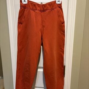 Lululemon heavy French Terry Dark Orange Joggers, size 4